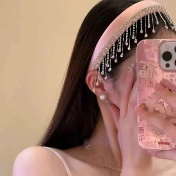 Bandă pentru cap cu ciucuri pentru femei — stil Coreean, primăvara 2025, Brand: Altul