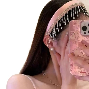 Bandă pentru cap cu ciucuri pentru femei — stil Coreean, primăvara 2025, Brand: Altul