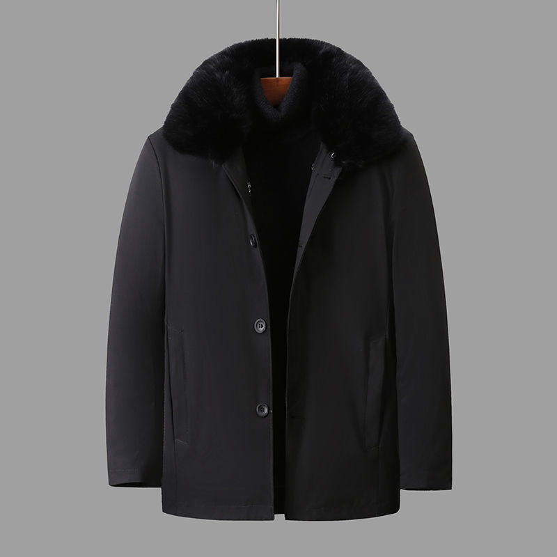 Muška pamučna punjena jakna sa zipom, fleece podstava, pamuk punjenje, minimalistički stil, srednja duljina