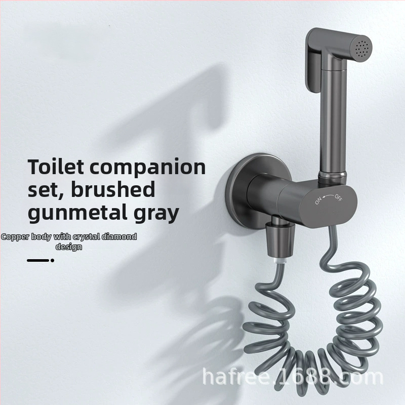 Mini meďný uhlový ventil so vstavaným držiakom do steny, 1 vstup a 2 výstupy, integrovaný nosič a nezávislý spínač