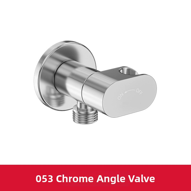 Mini meďný uhlový ventil so vstavaným držiakom do steny, 1 vstup a 2 výstupy, integrovaný nosič a nezávislý spínač