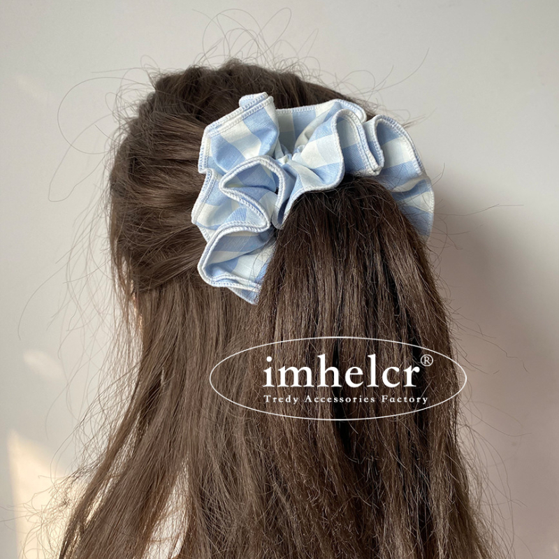 Лента за коса за опашка от плат — ръчно изработена, пролет 2025, сладък и свеж стил, висока еластичност