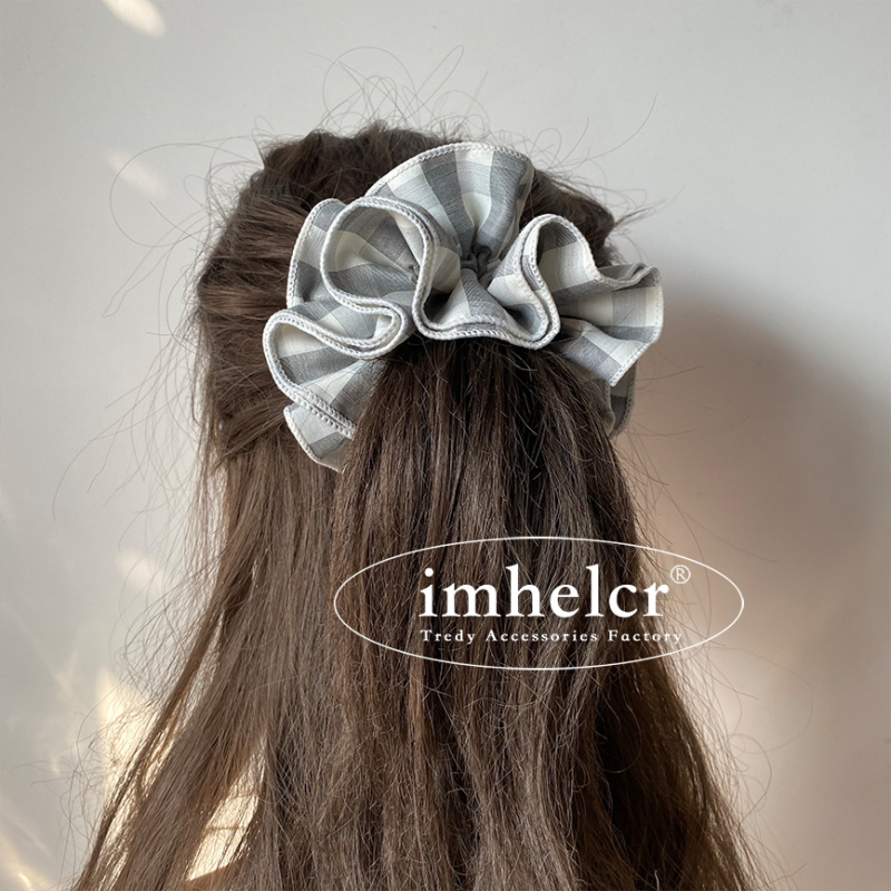 Лента за коса за опашка от плат — ръчно изработена, пролет 2025, сладък и свеж стил, висока еластичност