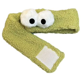 Koreai stílusú fejpánt, plüss anyag, Velcro állítható zárás, kockás mintázat