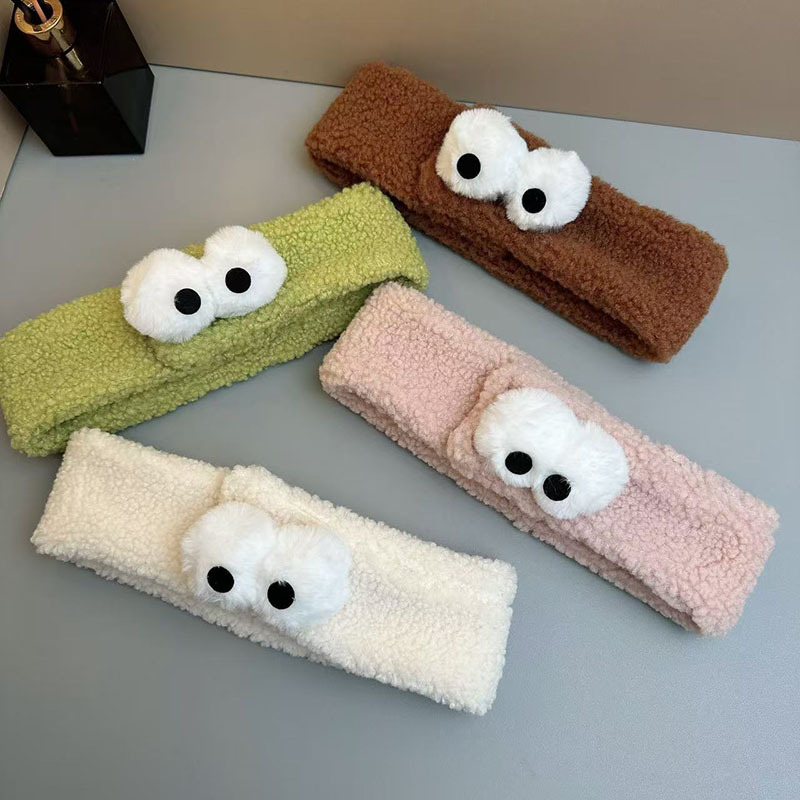 Koreai stílusú fejpánt, plüss anyag, Velcro állítható zárás, kockás mintázat