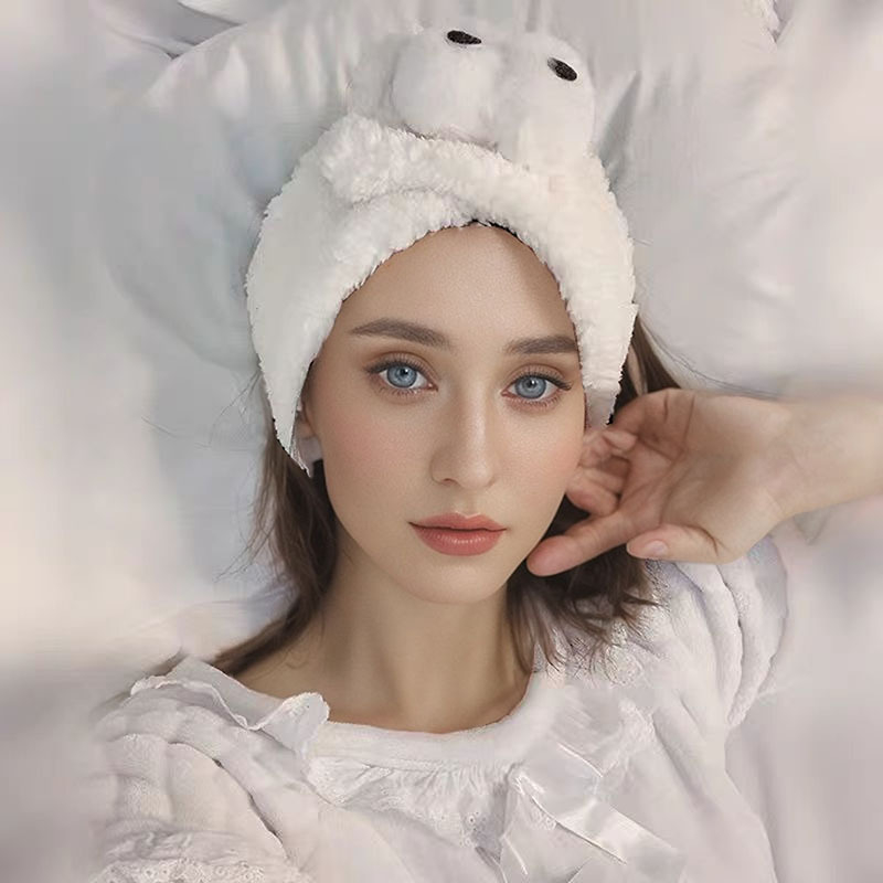 Koreai stílusú fejpánt, plüss anyag, Velcro állítható zárás, kockás mintázat