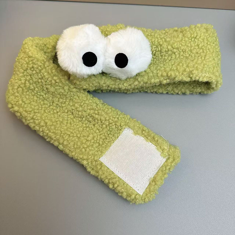 Koreai stílusú fejpánt, plüss anyag, Velcro állítható zárás, kockás mintázat