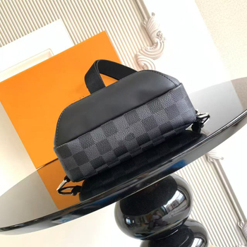 Geantă de piept pentru bărbați, stil stradal, piele de vită de primă clasă, rezistentă la uzură, capacitate extinsă, căptușeală din nylon, imprimeu cu litere