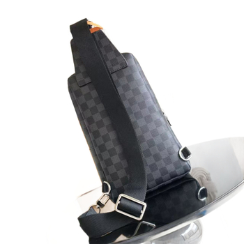 Geantă de piept pentru bărbați, stil stradal, piele de vită de primă clasă, rezistentă la uzură, capacitate extinsă, căptușeală din nylon, imprimeu cu litere