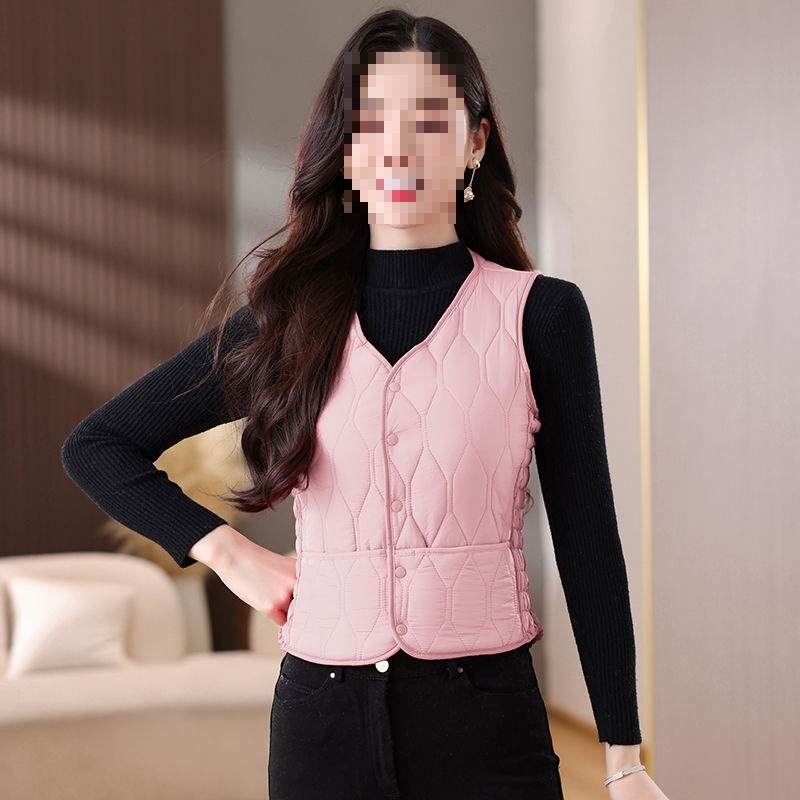 Жилет за жени, полиестерова тъкан, подплата от полиестерни влакна, кръгла яка, еднобортно закопчаване