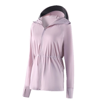 Ženska vanjska jakna s UV zaštitom UPF100+, prozračna, kapuljača, materijal 82% najlon / 18% spandex, model F017