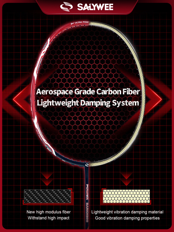 Ρακέτα Μπάντμιντον με πλαίσιο από ανθρακονήματα, βάρος 80–84 g, πάχος λαβής G5, εξαιρετικά σκληρός άξονας, ευθύς άξονας