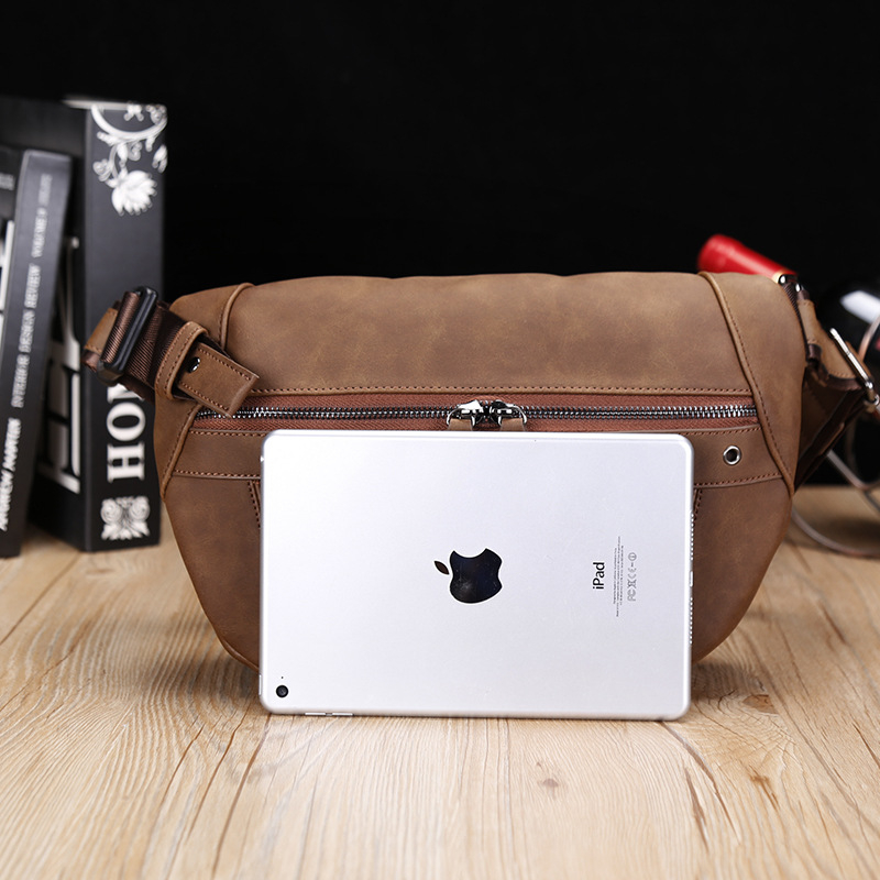 Geantă pentru piept pentru bărbați din PU, rezistentă la uzură, brand Will, cu căptușeală poliester-bumbac