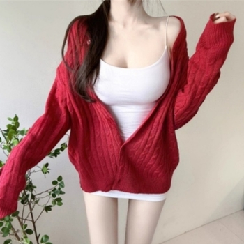 Кардиган-свитер от Mink velvet, свободна кройка, V-образно деколте, дълги ръкави, средна дължина (Материя: Mink velvet; Основна материя: Друго; Шаблон: едноцветен; Дебелина: Нормална; Яка: V-образна)