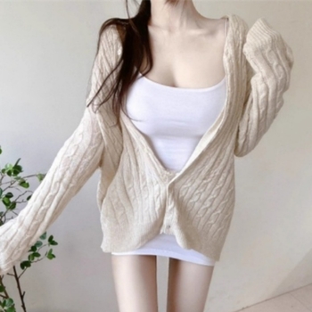 Кардиган-свитер от Mink velvet, свободна кройка, V-образно деколте, дълги ръкави, средна дължина (Материя: Mink velvet; Основна материя: Друго; Шаблон: едноцветен; Дебелина: Нормална; Яка: V-образна)