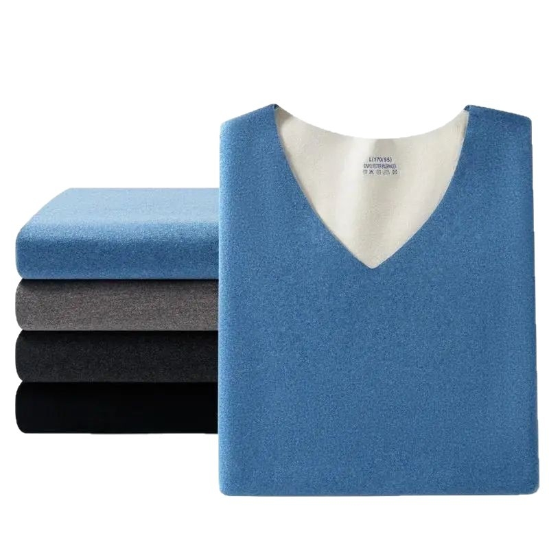 Unisex zimski termalni set – bez šavova, flis podstava, poliester, dvostruki sloj, V-izrez