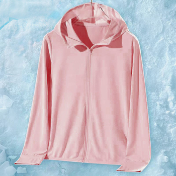 Muška Ice Silk mrežasta UV zaštita jakna, brzo se suši, lagana tkanina, kapuljača, zatvarač, širok kroj, ljeto