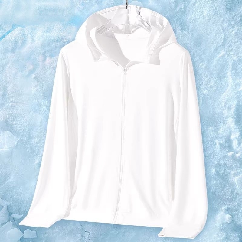 Muška Ice Silk mrežasta UV zaštita jakna, brzo se suši, lagana tkanina, kapuljača, zatvarač, širok kroj, ljeto