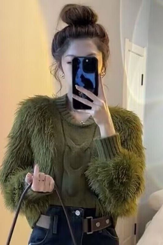 Пуловер от chenille за жени, свободен силует, кръгло деколте, средна дебелина, овча вълна