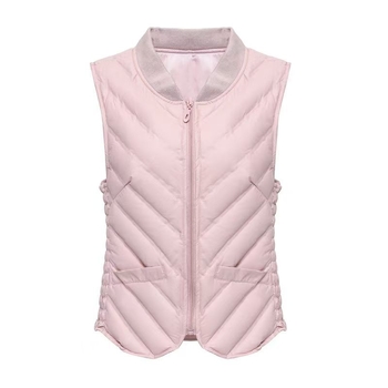 Женска пухена жилетка, Slim-Fit, без ръкави, къс модел, кръгло деколте