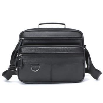 Muška kožna crossbody torba – gradski minimalistički dizajn; vrhunska goveđa koža (top grain), za 10-inčni prijenosnik, jednobojna, prozračna i ultra lagana za poslovna putovanja