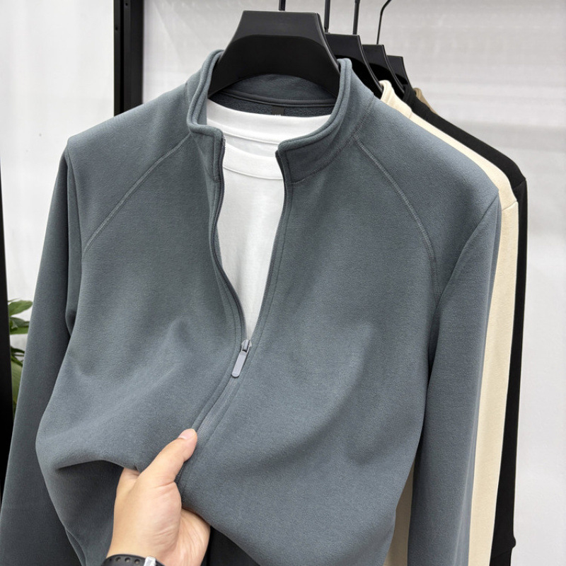 Férfi Slim-fit velúrkabát állig érő gallérral, Vinylon-Lycra anyag, vastag bélés, téli 2025