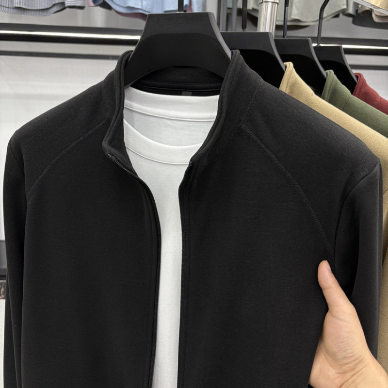 Férfi Slim-fit velúrkabát állig érő gallérral, Vinylon-Lycra anyag, vastag bélés, téli 2025