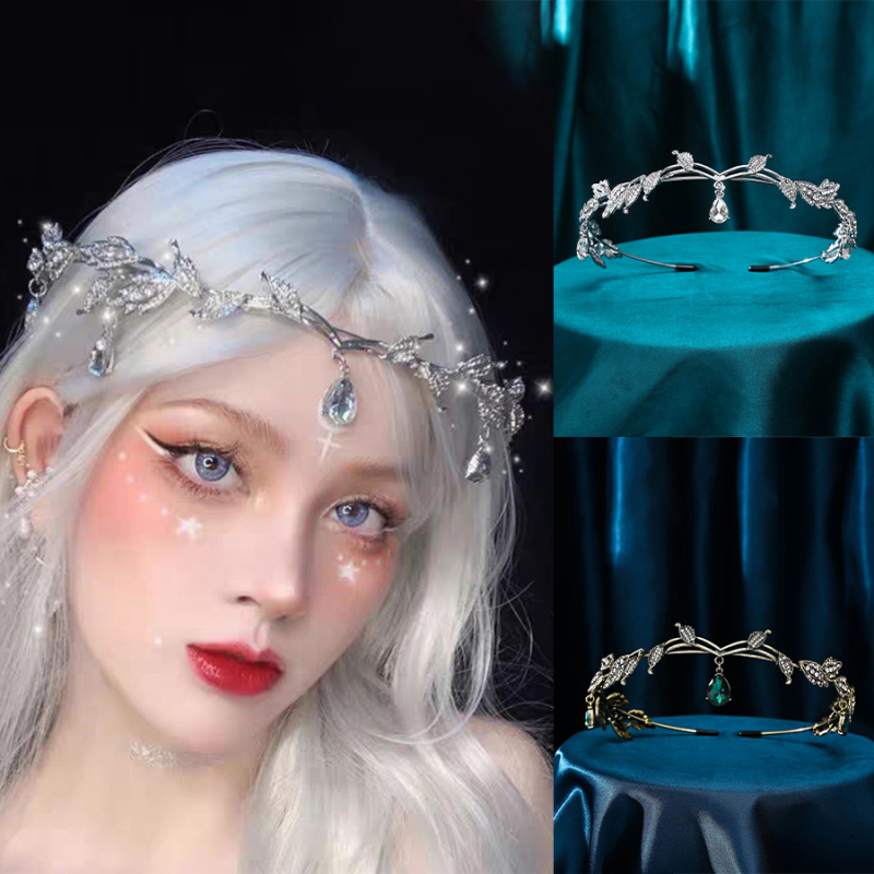 Čelenka od legure s ugradnim cinkovim legurama i rhinestones, elektrogalvanski premaz, neobičan šumski stil, za žene