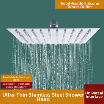 Cap de duș deasupra pătrat, din oțel inoxidabil, ultra-subțire, cu funcție ploaie și rezistență la presiune înaltă, model HL-HCFB, montaj cu plug-in, finisaj fin