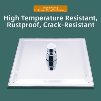 Cap de duș deasupra pătrat, din oțel inoxidabil, ultra-subțire, cu funcție ploaie și rezistență la presiune înaltă, model HL-HCFB, montaj cu plug-in, finisaj fin