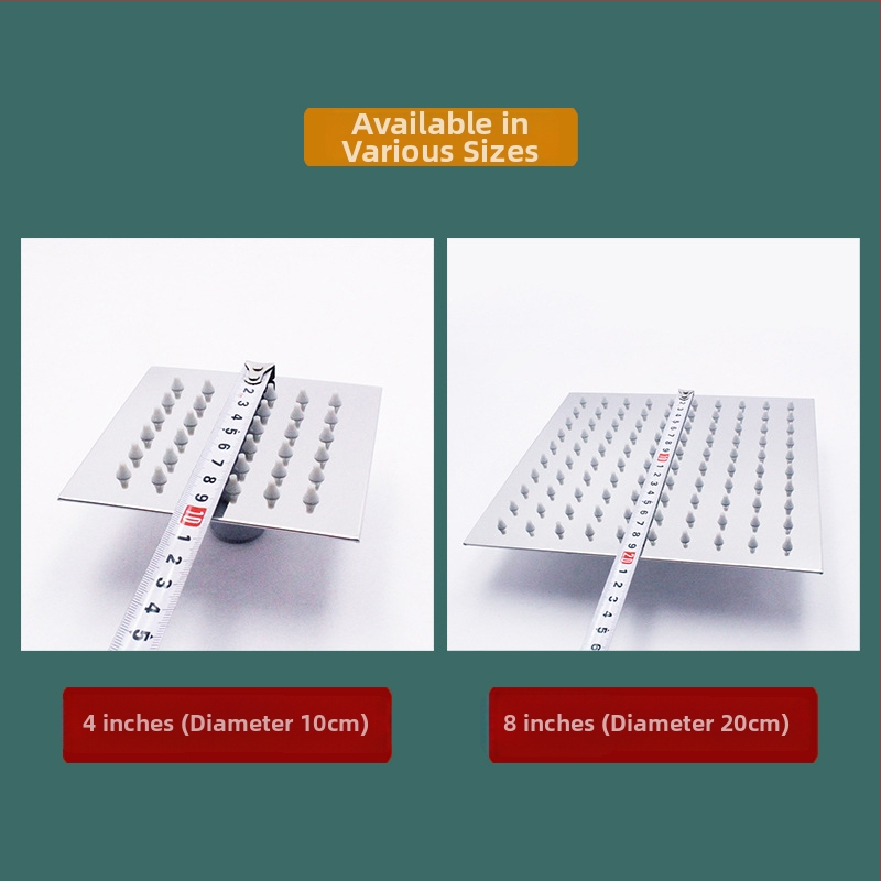 Cap de duș deasupra pătrat, din oțel inoxidabil, ultra-subțire, cu funcție ploaie și rezistență la presiune înaltă, model HL-HCFB, montaj cu plug-in, finisaj fin