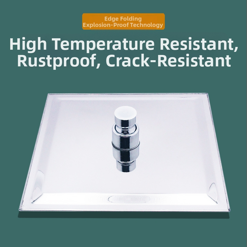 Cap de duș deasupra pătrat, din oțel inoxidabil, ultra-subțire, cu funcție ploaie și rezistență la presiune înaltă, model HL-HCFB, montaj cu plug-in, finisaj fin