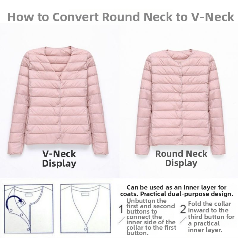 Ženská ľahká vypchávková bunda bez goliera, úzky strih, ultra krátka dĺžka ≤40 cm; výplň: imitácia hodvábneho bavlneného; hlavná látka: polyester; obsah hlavnej látky: pod 30% elastanu.