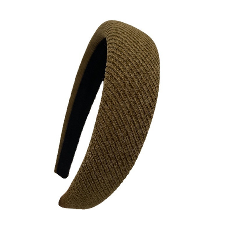 Bandă pentru păr în stil coreean, model în carouri și uni, design înalt, pentru toamnă și iarnă, accesorii pentru păr