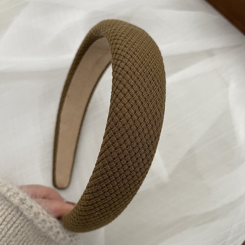 Bandă pentru păr în stil coreean, model în carouri și uni, design înalt, pentru toamnă și iarnă, accesorii pentru păr