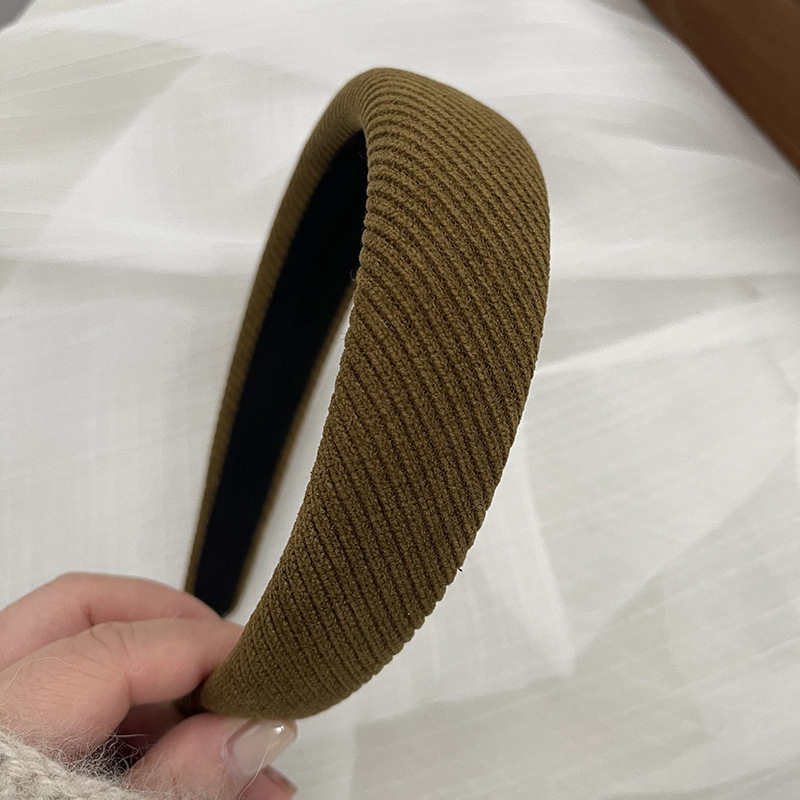 Bandă pentru păr în stil coreean, model în carouri și uni, design înalt, pentru toamnă și iarnă, accesorii pentru păr