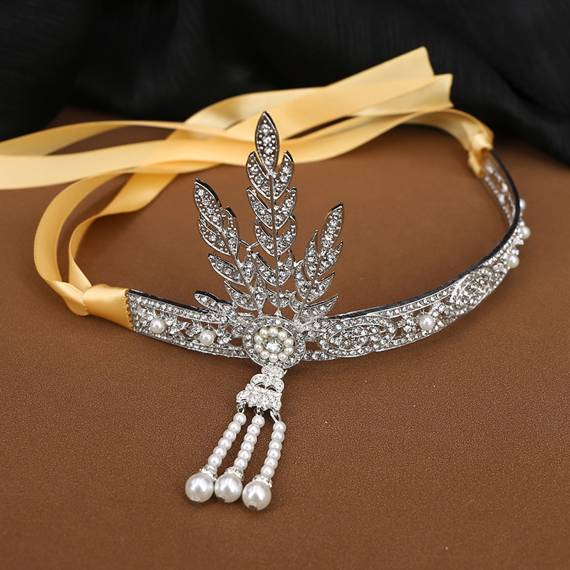 Vjenčana tiara za kosu od legure, elektroplatirana, cvjetna dekoracija