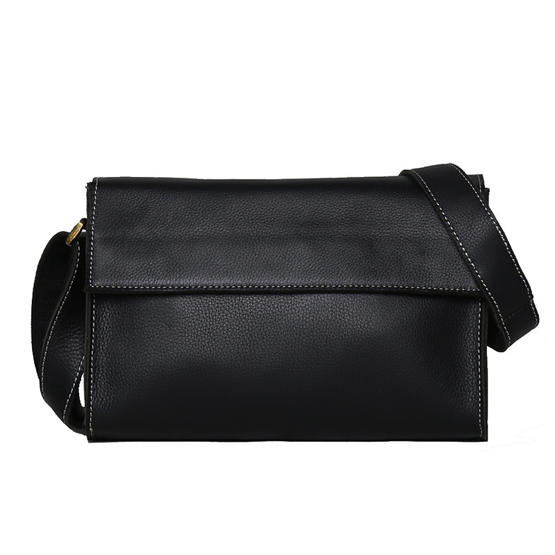Muška crossbody torba od kože prvog sloja, gradski jednostavan stil, poliester podstava