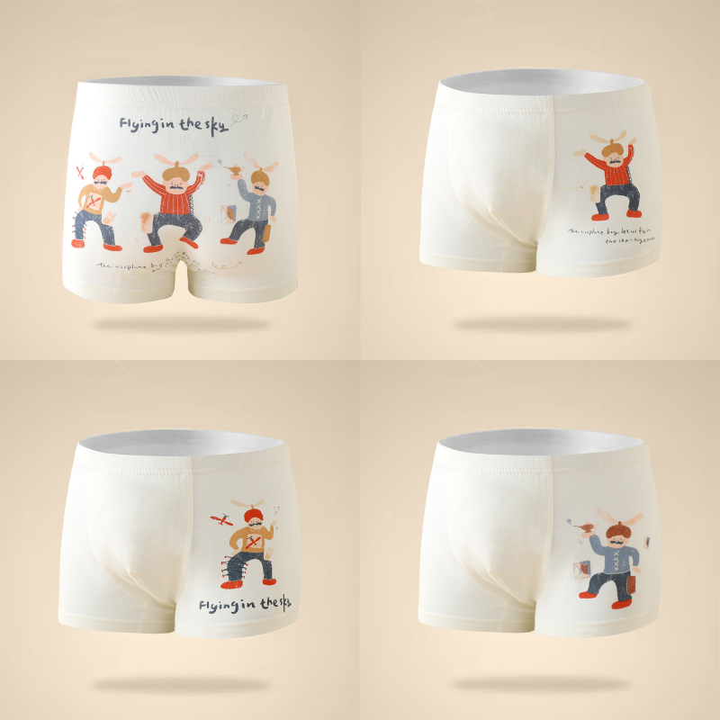 Dječje bokserice od pamuka s Lycrom, 95% pamuka, Klasa A sigurnost, unisex, 4 komada u pakiranju