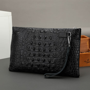 Muška kožna clutch torba velikog kapaciteta, prvi sloj teleće kože, poliester podstava, torba za mobitel, retro dugi dizajn, svakodnevna upotreba, proljeće 2025