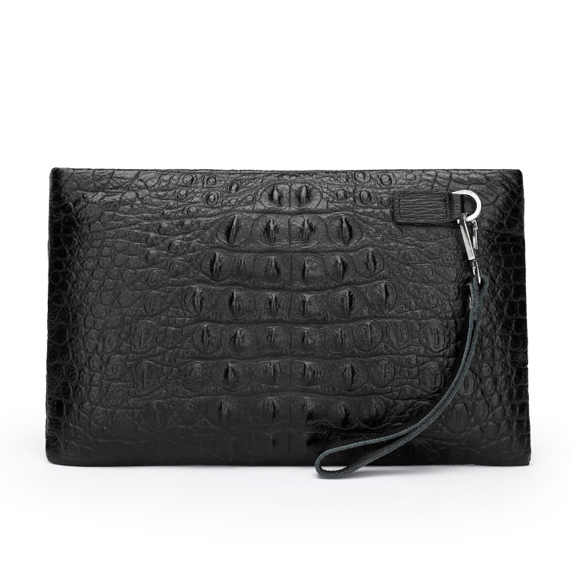 Muška kožna clutch torba velikog kapaciteta, prvi sloj teleće kože, poliester podstava, torba za mobitel, retro dugi dizajn, svakodnevna upotreba, proljeće 2025