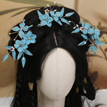 Pillangó filigrán hajcsat készlet, kézzel készített textil hajdísz virágos stílussal – esküvőre (2025 tavasz)