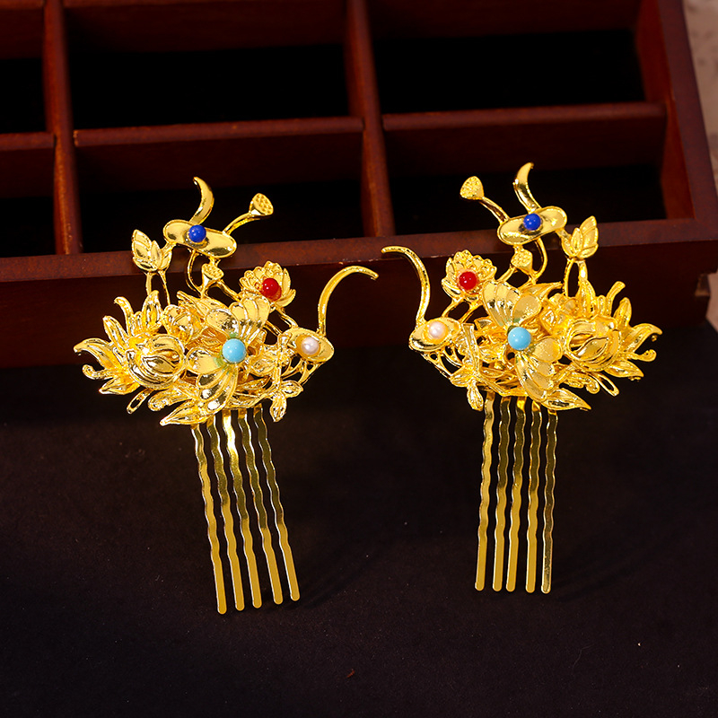 Fejdísz – Ötvözet, Kínai stílus, Fésű a hajhoz, Elektroplatolás, Modell T1628