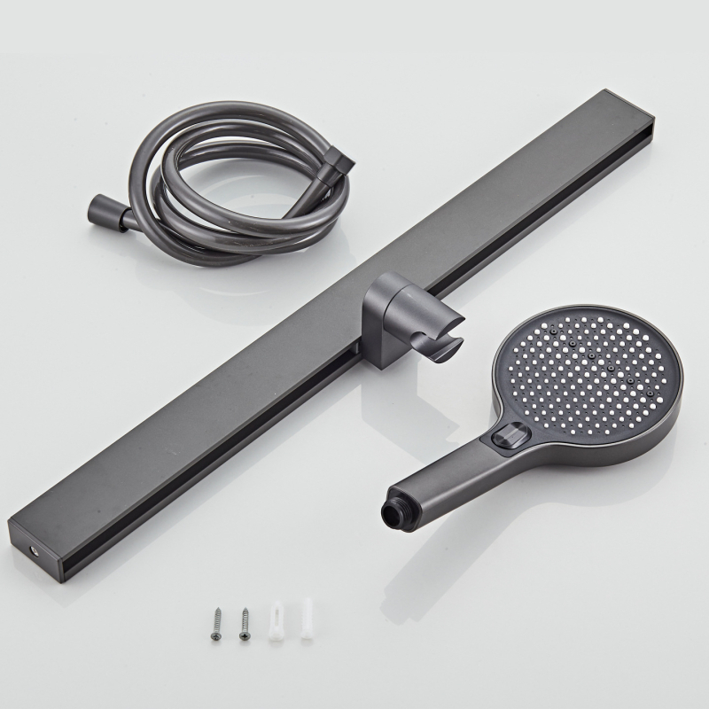 Set šipke za tuš od aluminijske legure, odvojivi, podesivi – kvadratni podizni štap, model 03