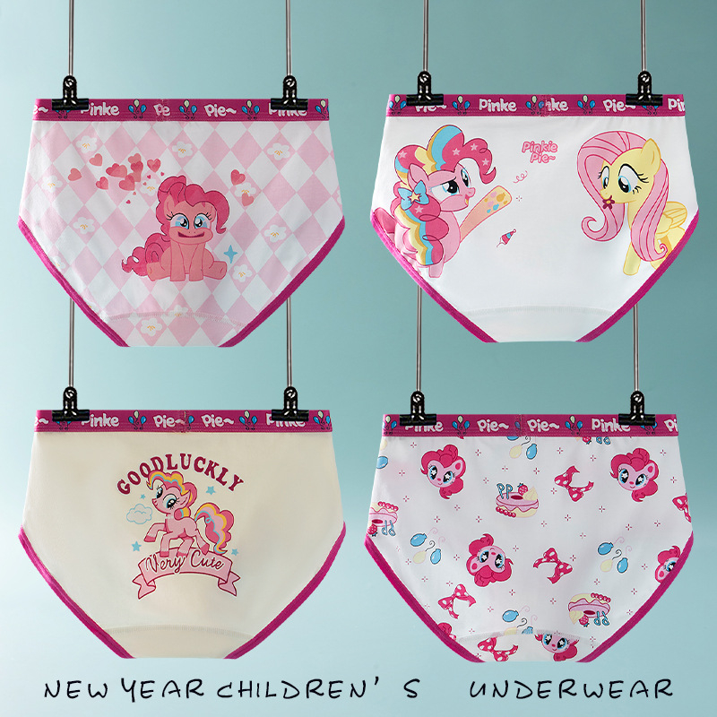 Boxeri pentru fete, 95% bumbac + 5% elastan, Clasa A, 4 buc. în pachet, Vara 2024