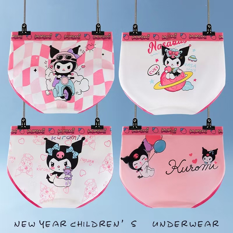 Boxeri pentru fete, 95% bumbac + 5% elastan, Clasa A, 4 buc. în pachet, Vara 2024