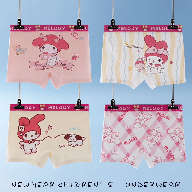 Boxeri pentru fete, 95% bumbac + 5% elastan, Clasa A, 4 buc. în pachet, Vara 2024