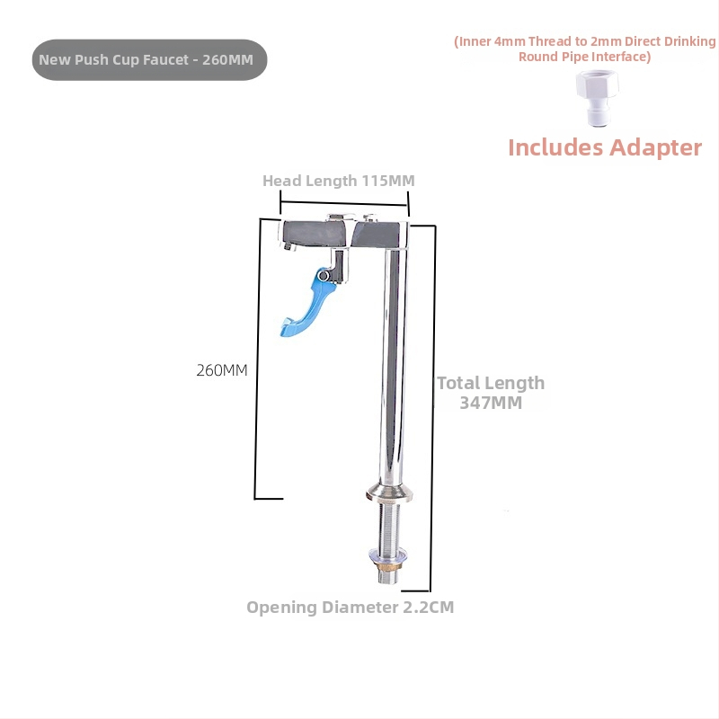 Push Cup faucet pre kuchyňu a kaviarenský bar, dvojitá konštrukcia výdajníka pohárov pre priame nalievanie