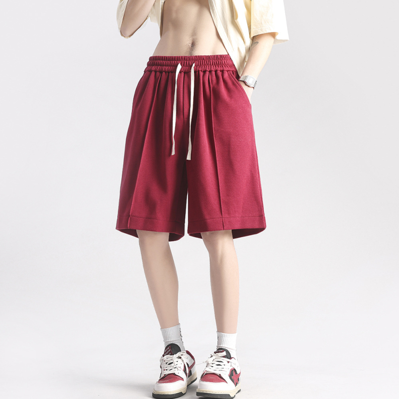 Muške kratke hlače od pletiva pamuka Ice Silk, 59% poliester, 41% pamuk, ravni kroj, mikro-elastičnost, ljeto