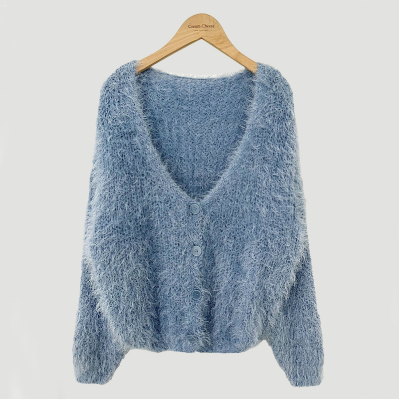 Ženski cardigan od chenille i spandeksa, opuštena silueta, polo ovratnik, duge princeze rukave, patchwork pletena, jesen 2024